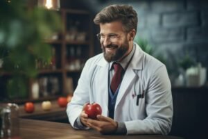 Simples Nacional para nutricionistas - Imagem de nutricionista em seu consultório de nutrição